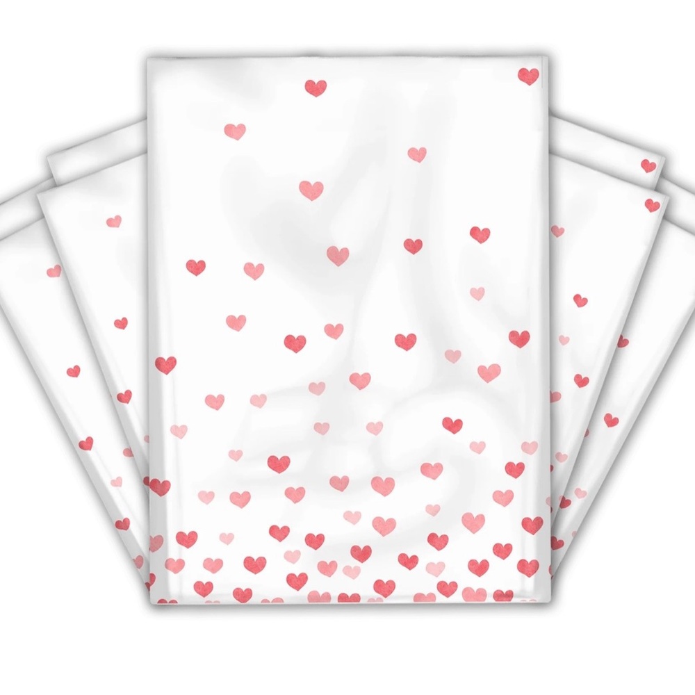 Set of 20 Heart Print Poly Mailers 10x13 Cute Shipping Bags Seller Supplies New